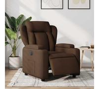 WHOPBXGAD Electric Recliner Chair with Power Lift, Massage and Heat, Brown Fabric Reclining Chair for Living Room, Adjustable Home Theater Seat with Cup Holders, Max Load 110kg