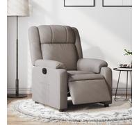 WHOPBXGAD Electric Recliner Chair with Power Lift, Taupe Fabric, 135° Adjustable, Massage & Heat, for Living Room & Bedroom, Comfortable Home Theater Seat with Side Pocket, Supports 110 kg