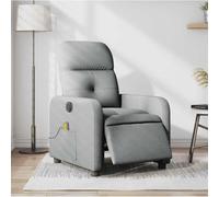 WHOPBXGAD Electric Recliner Massage Chair with 6-Point Vibration, Adjustable Footrest, USB Powered, Light Grey Fabric for Living Room and Bedroom Relaxation, Max Load 110kg