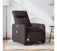 WHOPBXGAD Electric Recliner Massage Chair with 6 Vibration Points, USB Powered, Adjustable to 135 Degrees, Dark Brown Fabric Upholstery for Living Room and Bedroom, Max Load 110kg