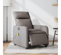 WHOPBXGAD Electric Recliner Massage Chair with Vibration, 6-Point Massage & USB Power, 135° Adjustable, Taupe Fabric Upholstery for Living Room and Bedroom, Max Load 110kg