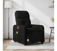 WHOPBXGAD Electric Recliner Massage Chair with Vibration, 6-Point Massage & USB Power, Adjustable Footrest, Comfortable Fabric for Living Room and Bedroom, Black, Supports 110kg