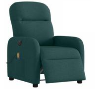 WHOPBXGAD Electric Recliner Massage Chair with Vibration, 6-Point Massage & USB Power, Adjustable to 135 Degrees, Dark Green Fabric Upholstery for Living Room and Bedroom, Max Load 110kg