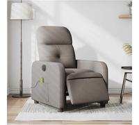WHOPBXGAD Electric Recliner Massage Chair with Vibration, Adjustable Footrest, 6-Point Massage, USB Powered, Taupe Fabric Upholstery for Living Room and Bedroom Relaxation, Max Load 110kg