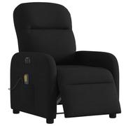 WHOPBXGAD Electric Recliner Massage Chair with Vibration, Adjustable Footrest and Backrest, 6-Point Massage, USB Powered, Comfortable Fabric for Living Room and Bedroom, Black