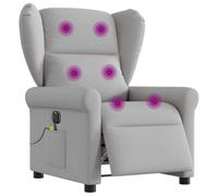 WHOPBXGAD Electric Recliner Massage Chair with Vibration, Adjustable Footrest and Backrest, Comfortable Fabric Lounge Chair for Living Room and Bedroom, Grey Cloud Color, Supports 110kg