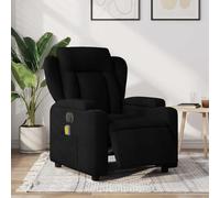 WHOPBXGAD Electric Recliner Massage Chair with Vibration, Adjustable Footrest, Black Fabric for Living Room and Bedroom, Comfortable Lounge Chair with Cup Holders, Supports 110 kg