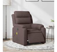 WHOPBXGAD Electric Recliner Massage Chair with Vibration, Dark Brown Fabric, 6-Point Massage, 135° Adjustable, USB Powered, for Living Room and Bedroom Relaxation, Max Load 110kg