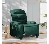 WHOPBXGAD Electric Recliner Massage Chair with Vibration, Dark Green Fabric, 6-Point Massage & USB Power, 135° Adjustable for Living Room and Bedroom, Max Load 110kg