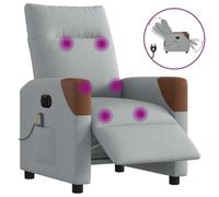 WHOPBXGAD Electric Recliner Massage Chair with Vibration, Grey Fabric, Adjustable Footrest and Backrest, 135° Tilt, 6 Point Massage, for Living Room and Bedroom Relaxation