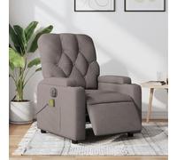 WHOPBXGAD Electric Recliner Massage Chair with Vibration, Taupe Fabric, 6-Point Massage, 135-Degree Tilt, USB Powered, for Living Room and Bedroom Relaxation, Max Load 110kg
