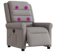 WHOPBXGAD Electric Recliner Massage Chair with Vibration, Taupe Fabric, 6-Point Massage & USB Power, Adjustable Footrest for Living Room and Bedroom, Max Load 110kg, Comfortable Home Office Seat