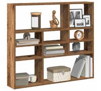 WHOPBXGAD Étagère Murale 9 Cases Rangement Salon Chambre Vieux Bois Rustique 90x78 cm Bibliothèque Étagère Décorative en Bois d'Ingénierie Stable et Durable