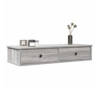 WHOPBXGAD Étagère Murale avec Tiroirs, Commode Flottante en Bois d'Ingénierie Gris Sonoma, Table de Chevet ou Décor Salon, Rangement Organisé et Design Moderne, 100 cm