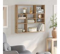 WHOPBXGAD Étagère Murale en Chêne Artisanal 90x16x78 cm, 9 Cases, Bois d'Ingénierie Stable, Étagère de Salon et Chambre à Coucher Multifonctionnelle pour Rangement et Décoration, Capacité 60 kg