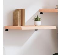 WHOPBXGAD Étagère Murale Rustique en Chêne Massif Non Traité 60x50 cm, de Rangement Mural, Planche Étagère pour Salon Cuisine Salle de Bain, Bord Vif Fait Main, Supporte 24 kg