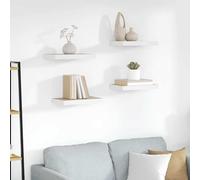 WHOPBXGAD Étagères Flottantes Murales 4 Pièces Invisibles, Support MDF Chêne et Blanc 50x23x3.8 cm, Idéales pour Salon Chambre Déco, Montage Facile pour Livres Décoration, Charge 7 kg