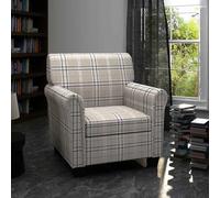 WHOPBXGAD Fauteuil avec Coussin Crème Tissu, Chaise Accent Confortable pour Salon et Chambre, Fauteuil en Bois Massif avec Coussin Détachable, Design Moderne et Durable pour Décoration Maison