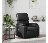 WHOPBXGAD Fauteuil de Massage Inclinable, Relax avec 6 Points de Vibration, Fauteuil de Salon Similicuir Noir pour Bureau et Salon, Dossier Inclinable 135°, Confortable et Stable, Charge Max 110kg