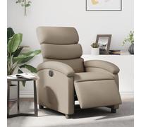 WHOPBXGAD Fauteuil inclinable électrique avec Moteur, canapé Relax en Similicuir Cappuccino pour Salon et Chambre, Inclinaison 135°, Charge Max 110 kg, Design Moderne et Confortable