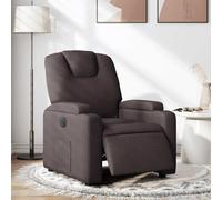 WHOPBXGAD Fauteuil inclinable électrique avec Moteur, Inclinaison 135°, Tissu Marron foncé, Confort Maximal pour Salon et Chambre, Charge Max 110 kg, siège Large rembourré