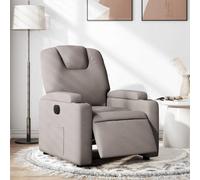WHOPBXGAD Fauteuil inclinable électrique avec Moteur, Position Relax à 135°, Tissu Taupe Confortable, pour Salon et Bureau, Repose-Pieds réglable, Charge Max 110 kg, Livraison Incluse
