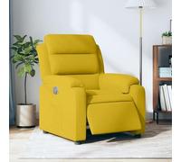 WHOPBXGAD Fauteuil inclinable électrique en Velours Jaune, Siège Relax avec Moteur pour Inclinaison jusqu'à 135°, Confort Maximal pour Salon et Chambre, Cadre Robuste supportant 110 kg