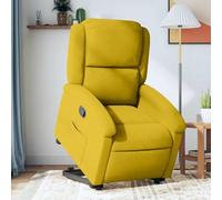 WHOPBXGAD Fauteuil Inclinable Electrique Jaune Velours avec Fonction Levage, Chaise Relax pour Personnes Agees et Convalescence, Siège Reclinable Manuelle 135°, Confortable et Stable, Capacite 110kg