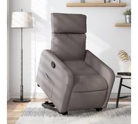 WHOPBXGAD Fauteuil inclinable Electrique pour Personnes agees avec Fonction Levage, Fauteuil Relax Manuel inclinable a 135 degres en Tissu Taupe, Siege Confortable pour Salon et Chambre a Coucher