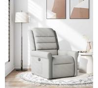WHOPBXGAD Fauteuil inclinable Manuel, Canapé d'angle Relax en Tissu Gris Nuage, Siège inclinable avec Repose-Pieds et Dossier réglable jusqu'à 135°, Salon Chambre à Coucher