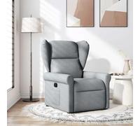 WHOPBXGAD Fauteuil inclinable Manuel, canapé d'angle Relax Gris Clair en Tissu Respirant, Inclinaison 135°, siège rembourré, pour Salon Chambre à Coucher, Charge Max 110 kg