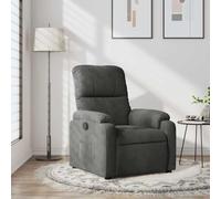WHOPBXGAD Fauteuil inclinable Manuel, Canapé d'angle Siège inclinable en Tissu Microfibre Gris foncé pour Salon et Bureau, Confortable avec Repose-Pieds, Charge Max 110 kg