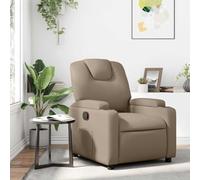 WHOPBXGAD Fauteuil inclinable Manuel en Similicuir Cappuccino, Canapé d'angle inclinable avec Repose-Pieds, Siège Relax Confortable pour Salon et Bureau, Charge Max 110 kg