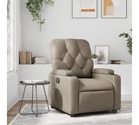 WHOPBXGAD Fauteuil inclinable Manuel en Similicuir Cappuccino, Siège inclinable de Salon avec Repose-Pieds réglable et Porte-gobelets, Confortable pour Salon et Bureau, Charge Max 110 kg