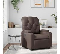 WHOPBXGAD Fauteuil inclinable Manuel en Similicuir Marron, Canapé d'angle inclinable avec Repose-Pieds, Siège Relax Confortable pour Salon et Bureau, Charge Max 110 kg, Design Moderne et Luxueux