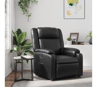 WHOPBXGAD Fauteuil inclinable Manuel en Similicuir Noir, Canapé d'angle Relax avec Fonction Inclinaison 135°, Siège Large rembourré pour Salon et Bureau, Confortable et Durable, Charge Max 110 kg