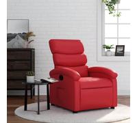 WHOPBXGAD Fauteuil inclinable Manuel en Similicuir Rouge, Canapé d'angle Relax inclinable à 135°, Fauteuil Relax Salon avec Repose-Pieds, Confortable pour Salon et Bureau, Charge Max 110 kg