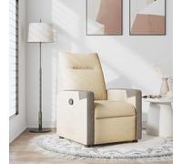WHOPBXGAD Fauteuil inclinable Manuel en Tissu crème, canapé d'angle inclinable avec Repose-Pieds, siège rembourré Confortable pour Salon et Chambre, supporte 110 kg, Design Moderne et élégant