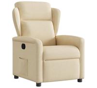 WHOPBXGAD Fauteuil inclinable Manuel en Tissu crème, Fauteuil Relax inclinable à 135°, siège rembourré Confortable pour Salon et Chambre, Charge Max 110 kg
