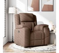 WHOPBXGAD Fauteuil inclinable Manuel en Tissu Marron, canapé Relax avec Repose-Pieds réglable, siège rembourré Confortable pour Salon et Chambre, Charge Max 110 kg