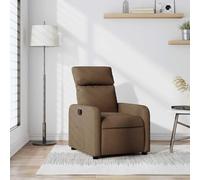 WHOPBXGAD Fauteuil inclinable Manuel en Tissu Marron, de Salon avec Repose-Pieds, Fauteuil Relax pour Salon et Chambre, siège inclinable Confortable avec Poche latérale et accoudoirs rembourrés
