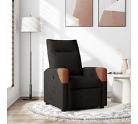 WHOPBXGAD Fauteuil inclinable Manuel en Tissu Noir, canapé d'angle inclinable et Relax avec Repose-Pieds, siège rembourré Confortable pour Salon et Chambre, Charge Max 110 kg