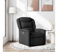 WHOPBXGAD Fauteuil inclinable Manuel en Tissu Noir, Relax inclinable a 135 degres avec Repose-Pieds, Fauteuil de Salon et Chambre Confortable pour se detendre, Lecture ou TV, Charge Max 110 kg