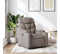 WHOPBXGAD Fauteuil inclinable Manuel, Fauteuil Relax en Tissu Taupe, Siège inclinable avec Repose-Pieds et Dossier réglable jusqu'à 135°, Confortable pour Salon et Chambre, Charge Max 110 kg