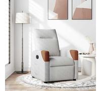 WHOPBXGAD Fauteuil inclinable Manuel Gris Nuage Tissu, Siège inclinable Salon avec Repose-Pieds et Dossier réglable 135°, Fauteuil Relax Confortable pour Salon et Chambre à Coucher, Charge Max 110 kg