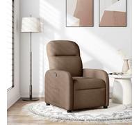 WHOPBXGAD Fauteuil inclinable Manuel, Relax en Tissu Marron, Siège inclinable avec Repose-Pieds, Fauteuil de Salon Confortable pour Salon et Chambre, Charge Max 110 kg