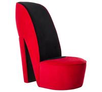 WHOPBXGAD High Heel Shoe Chair, Red Velvet Accent for Living Room, Modern Statement Chair for Bedroom Decor, Unique Shoe Shape Design, Max Load 110kg, Easy Assembly