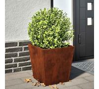 WHOPBXGAD Jardinière Carrée 40x40 cm en Acier Corten Résistant aux Intempéries pour Balcon Jardin Terrasse, Bac à Fleurs Grand Volume sans Drainage, Décoratif Durable