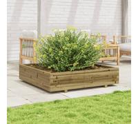 WHOPBXGAD Large Wooden Planter Box 110x110x26.5 cm Pressure Treated Pine for Garden Patio, Raised Bed for Vegetables Flowers Herbs, Durable Outdoor Plant Container with Rustic Look