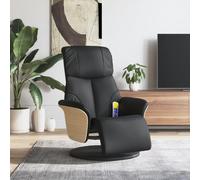 WHOPBXGAD Massage Chair Recliner with Footrest, 360 Swivel Black PU Leather Office Chair, 6 Point Vibration Massage, Adjustable Backrest for Home and Office Relaxation